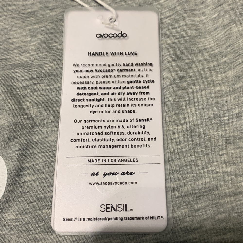 Avocado Gray Heather Crop Tee OS NWT - Picture 8 of 8